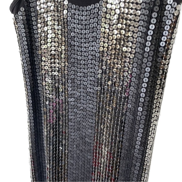 OLD NAVY Sequin Rayon Spandex Shift Grey Sleeveless Dress size XS - Picture 3 of 8